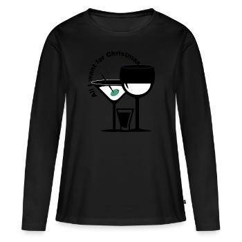 Frohe Weihnachten - Frauen Premium Bio Langarmshirt - Schwarz - Vorne - Julia (174cm)