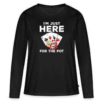 Je suis ici pour gagner au poker Texas Holdem - T-shirt manches longues Premium bio Femme - noir - Devant - Julia (174cm)