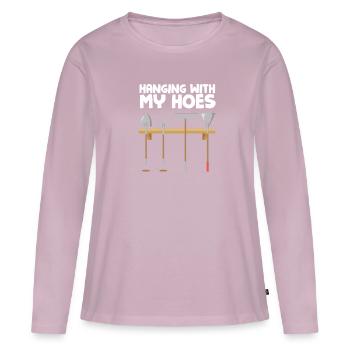 Funny saying for gardeners hang out with my - Women's Premium Organic Long Sleeve Shirt - dusky pink - Front - Julia (174cm)