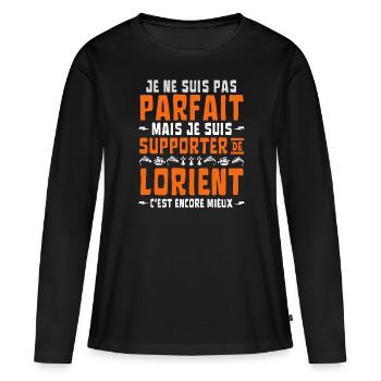Pas Parfait mais Supporter de Lorient Football - T-shirt manches longues Premium bio Femme - noir - Devant - Julia (174cm)