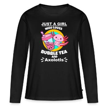 Bubble Tea Bubble Tea Cadeau Fille - T-shirt manches longues Premium bio Femme - noir - Devant - Julia (174cm)