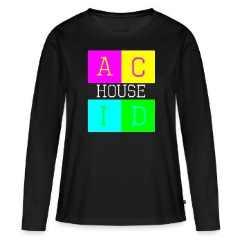 Acid house d - T-shirt manches longues Premium bio Femme - noir - Devant - Julia (174cm)