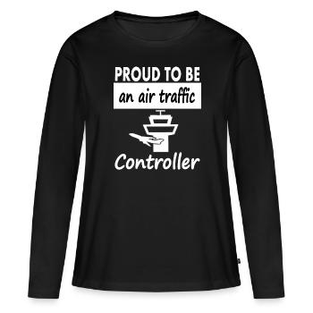 Je suis un contrôleur d’inondation Airport Airplane Gift Idea - T-shirt manches longues Premium bio Femme - noir - Devant - Julia (174cm)