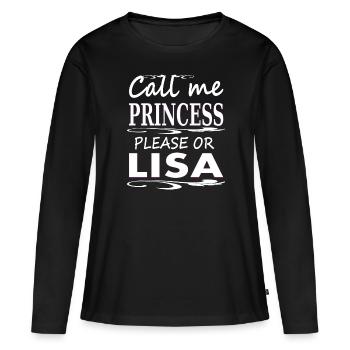 Je m’appelle Lisa, je suis Lisa, nom de jeune fille, cadeau - T-shirt manches longues Premium bio Femme - noir - Devant - Julia (174cm)