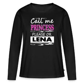 Je m’appelle Lena, je suis Lena, Princess Lena Gift - T-shirt manches longues Premium bio Femme - noir - Devant - Julia (174cm)