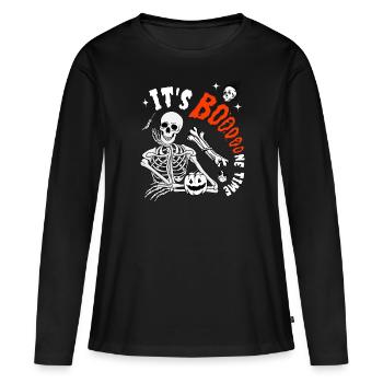 Happy Halloween Costume Cage Thoracique - T-shirt manches longues Premium bio Femme - noir - Devant - Julia (174cm)