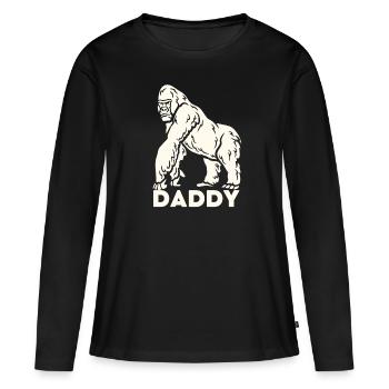 Papa Gorille Père protecteur - T-shirt manches longues Premium bio Femme - noir - Devant - Julia (174cm)