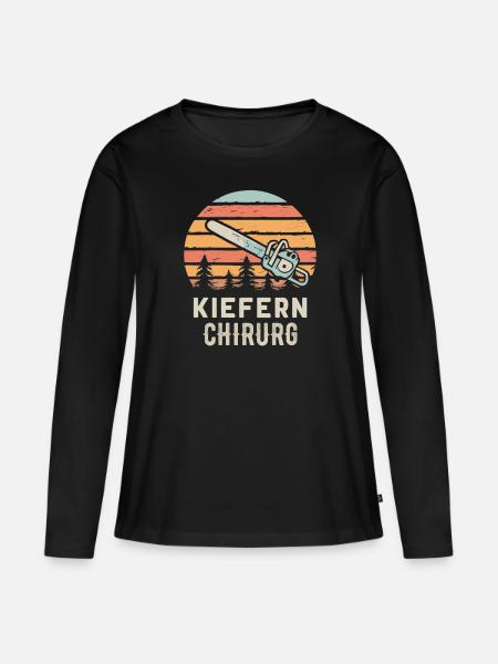 Kiefernchirurg - Frauen Premium Bio Langarmshirt - Schwarz