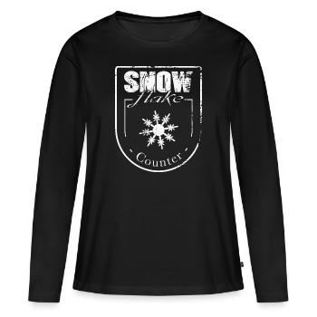 Compteur de flocons de neige - T-shirt manches longues Premium bio Femme - noir - Devant - Julia (174cm)