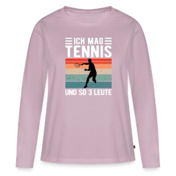 Tennis Tennisspieler Tennisplatz retro - Frauen Premium Bio Langarmshirt - Altrosa - Vorne - Julia (174cm)