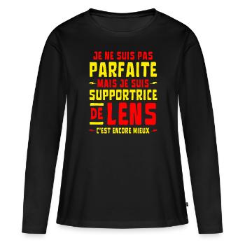 supportrice de Lens, c'est encore MIEUX !! - T-shirt manches longues Premium bio Femme - noir - Devant - Julia (174cm)