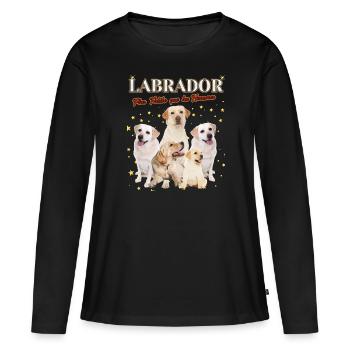 Labrador plus fidèle que les Hommes - T-shirt manches longues Premium bio Femme - noir - Devant - Julia (174cm)