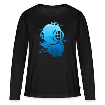 Underwater Exploration Oldschool Diving Helmet - Frauen Premium Bio Langarmshirt - Schwarz - Vorne - Julia (174cm)