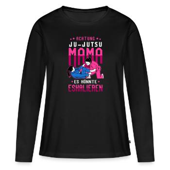 Kampfsport Kampfkunst Ju-Jutsu Mama - Frauen Premium Bio Langarmshirt - Schwarz - Vorne - Julia (174cm)