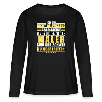 Des performances inégalées en tant que peintre - T-shirt manches longues Premium bio Femme - noir - Devant - Julia (174cm)