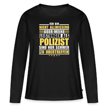 Des performances inégalées en tant que policier - T-shirt manches longues Premium bio Femme - noir - Devant - Julia (174cm)