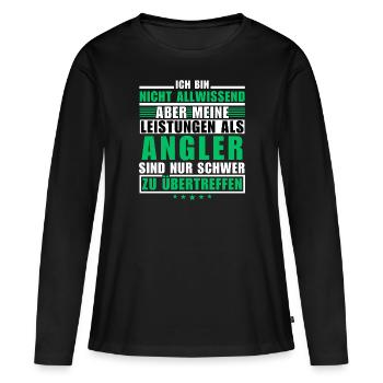 Des performances inégalées en tant que pêcheur - T-shirt manches longues Premium bio Femme - noir - Devant - Julia (174cm)