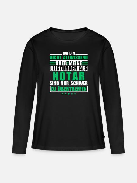 Unübertroffene Leistung als Notar - Frauen Premium Bio Langarmshirt - Schwarz