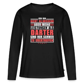 Des performances inégalées en tant que dard - T-shirt manches longues Premium bio Femme - noir - Devant - Julia (174cm)