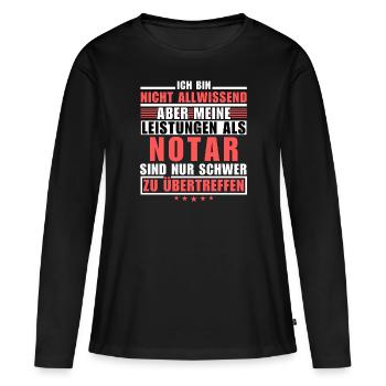 Unübertroffene Leistung als Notar - Frauen Premium Bio Langarmshirt - Schwarz - Vorne - Julia (174cm)