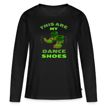 Ce sont mes chaussures de danse irlandaises Celtic Ireland - T-shirt manches longues Premium bio Femme - noir - Devant - Julia (174cm)
