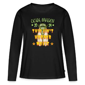 CIGALE INVASION 2024 CE N'EST PAS UN FILM D'HORREUR - T-shirt manches longues Premium bio Femme - noir - Devant - Julia (174cm)