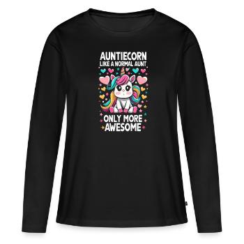 Tante, Tante, Licorne - T-shirt manches longues Premium bio Femme - noir - Devant - Julia (174cm)
