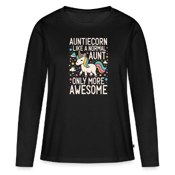 Tante, Tante, Licorne - T-shirt manches longues Premium bio Femme - noir - Devant - Julia (174cm)
