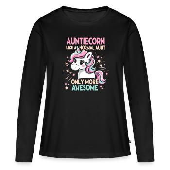 Tante, Tante, Licorne - T-shirt manches longues Premium bio Femme - noir - Devant - Julia (174cm)