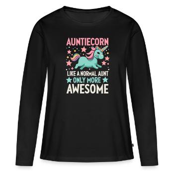 Tante, Tante, Licorne - T-shirt manches longues Premium bio Femme - noir - Devant - Julia (174cm)