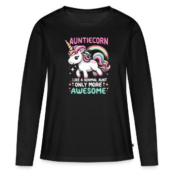 Tante, Tante, Licorne - T-shirt manches longues Premium bio Femme - noir - Devant - Julia (174cm)