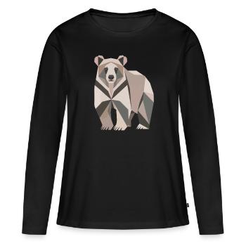 Polygone d’ours - T-shirt manches longues Premium bio Femme - noir - Devant - Julia (174cm)