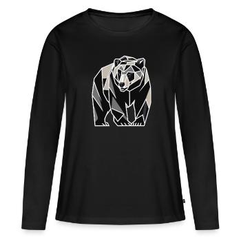 Polygone d’ours - T-shirt manches longues Premium bio Femme - noir - Devant - Julia (174cm)