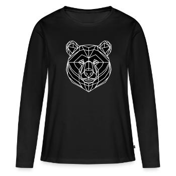 Polygone d’ours - T-shirt manches longues Premium bio Femme - noir - Devant - Julia (174cm)