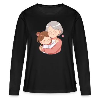 Oma und Enkelin Liebe love Grandma Geschenk - Frauen Premium Bio Langarmshirt - Schwarz - Vorne - Julia (174cm)