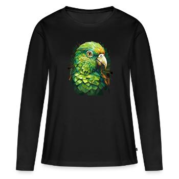 Perruche perruche - T-shirt manches longues Premium bio Femme - noir - Devant - Julia (174cm)