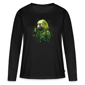 Perruche perruche - T-shirt manches longues Premium bio Femme - noir - Devant - Julia (174cm)