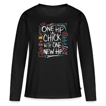 Cool and strong with a new hip - Women's Premium Organic Long Sleeve Shirt - black - Front - Julia (174cm)
