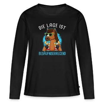 Die Lage Ist Besäufniserregend Mädelsabend - Frauen Premium Bio Langarmshirt - Schwarz - Vorne - Julia (174cm)