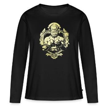 Combattant Boxeur - T-shirt manches longues Premium bio Femme - noir - Devant - Julia (174cm)