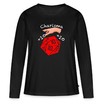 Charisma RPG DSA Jeu de rôle Compétence - T-shirt manches longues Premium bio Femme - noir - Devant - Julia (174cm)