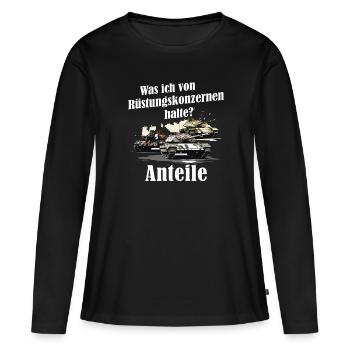 Armor Stocks Drôle Dicton Cadeau - T-shirt manches longues Premium bio Femme - noir - Devant - Julia (174cm)