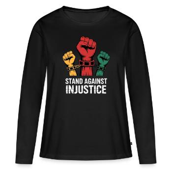 S’opposer à l’injustice pour les fiers - T-shirt manches longues Premium bio Femme - noir - Devant - Julia (174cm)