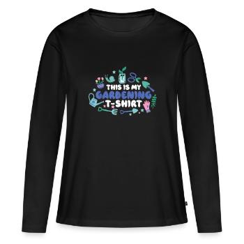 Jardin jardin jardinier Jardinage - T-shirt manches longues Premium bio Femme - noir - Devant - Julia (174cm)
