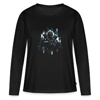 Stealth-Squad-Hinterhalt - Frauen Premium Bio Langarmshirt - Schwarz - Vorne - Julia (174cm)