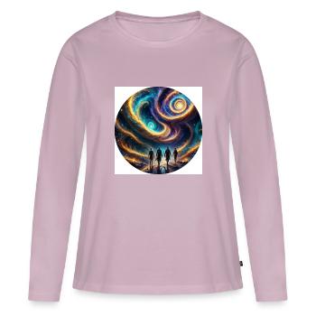 futur - T-shirt manches longues Premium bio Femme - rose poudré - Devant - Julia (174cm)