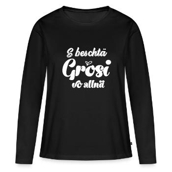 Beste Grosi s beschtä Grosi Oma Schweiz Grosi - Frauen Premium Bio Langarmshirt - Schwarz - Vorne - Julia (174cm)
