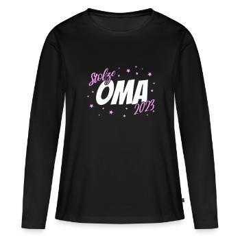Stolze Oma 2023 Mädchen - Frauen Premium Bio Langarmshirt - Schwarz - Vorne - Julia (174cm)