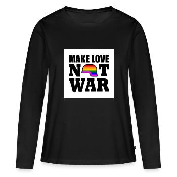 Make love not war - T-shirt manches longues Premium bio Femme - noir - Devant - Julia (174cm)