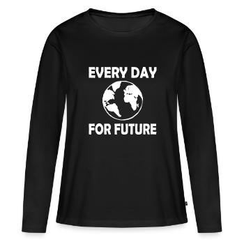 Every day for future - T-shirt manches longues Premium bio Femme - noir - Devant - Julia (174cm)